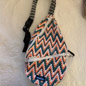 Kavu Chevron Sling Paxton Pack Rope Bag in Evergreen